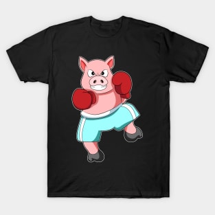 Pig as Boxer with Boxing gloves T-Shirt